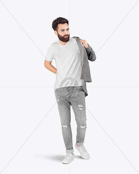 Download Man In T Shirt Mockup In Apparel Mockups On Yellow Images Object Mockups