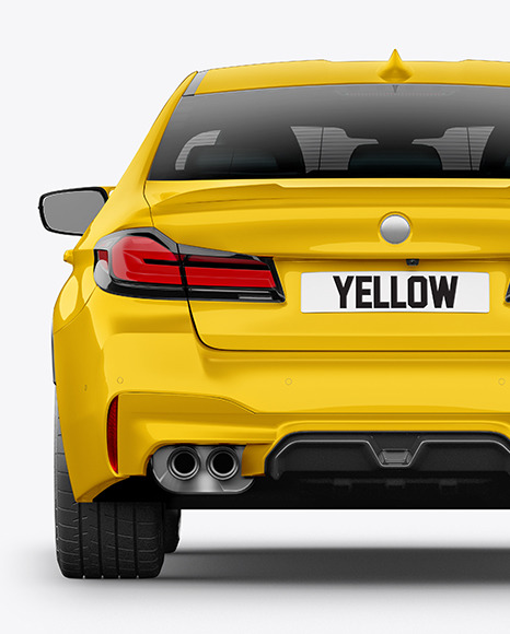 Executive Car Mockup   Back View PSD #4