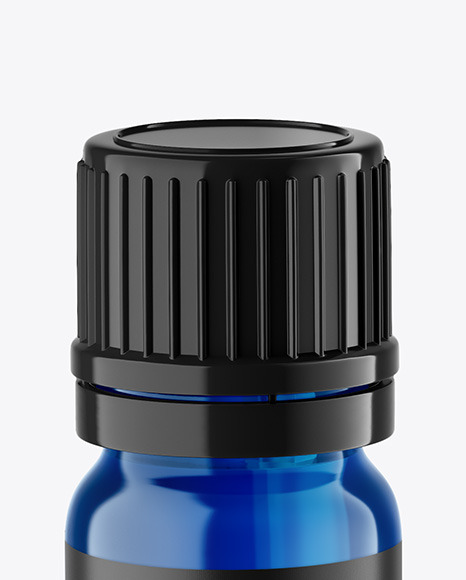 Blue Glass Dropper Bottle Mockup PSD #1