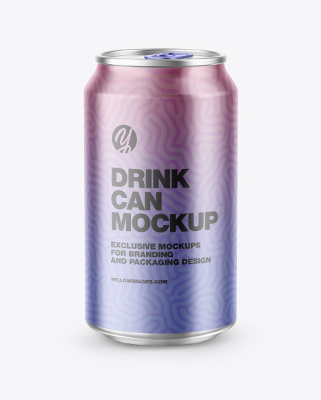 Matte Metallic Drink Can Mockup PSD #2
