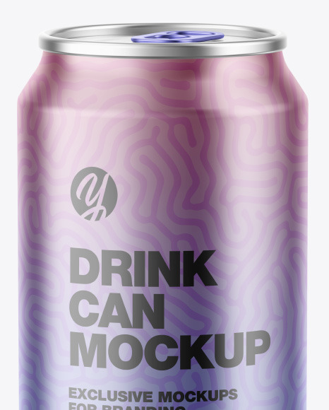 Matte Metallic Drink Can Mockup PSD #6