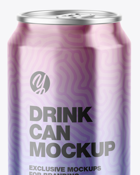 Glossy Metallic Drink Can Mockup PSD #1