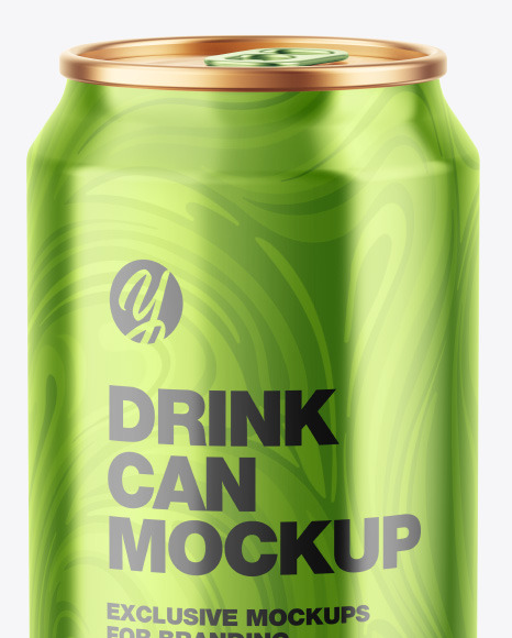 Glossy Metallic Drink Can Mockup PSD #6