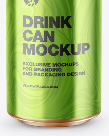 Glossy Metallic Drink Can Mockup PSD #7
