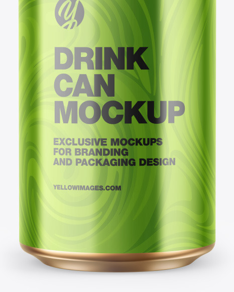 Glossy Metallic Drink Can Mockup PSD #6