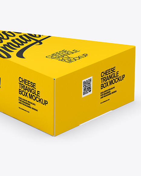 Matte Plastic Triangle Cheese Box Mockup PSD #2