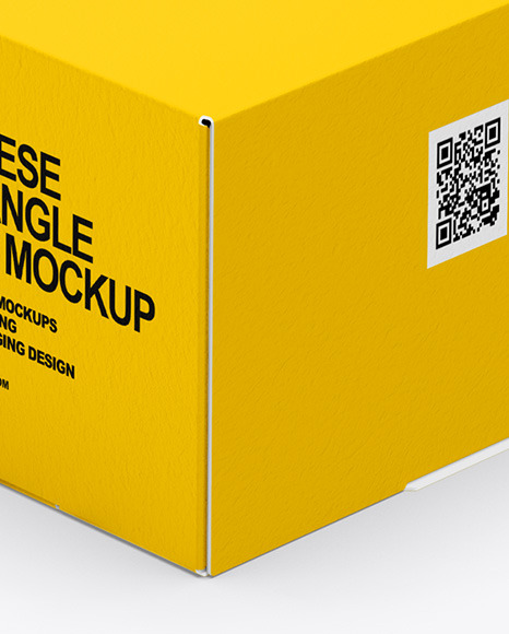 Matte Plastic Triangle Cheese Box Mockup PSD #1