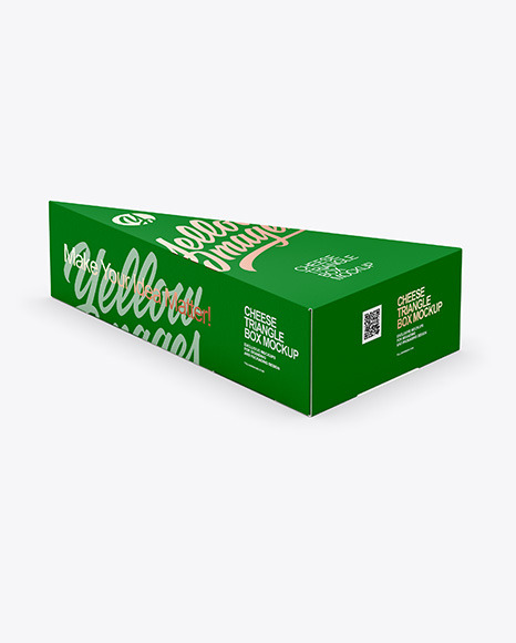 Matte Plastic Triangle Cheese Box Mockup PSD #7