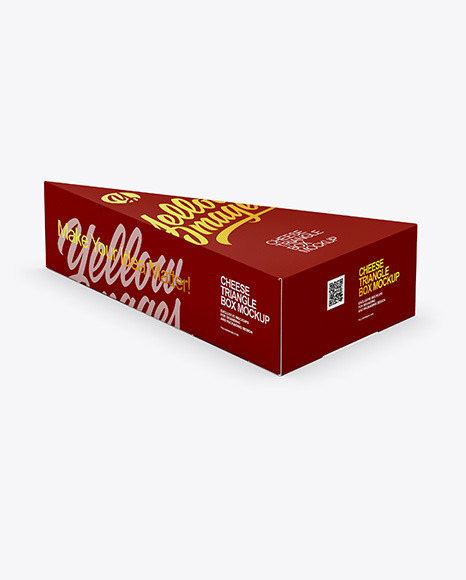 Matte Plastic Triangle Cheese Box Mockup PSD #5