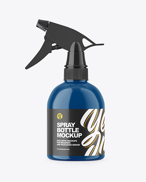 Glossy Plastic Spray Bottle Mockup