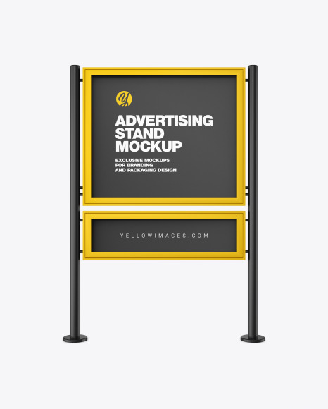 Double Framed Advertising Board Mockup PSD #2