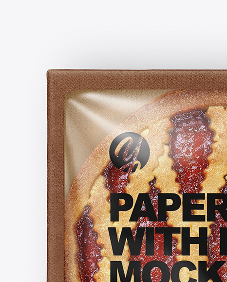 Paper Box With Pie Mockup PSD #4