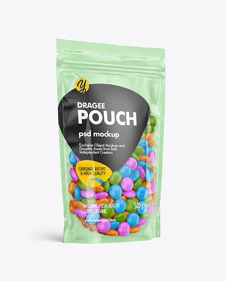 Clear Plastic Pouch w/ Dragee Mockup