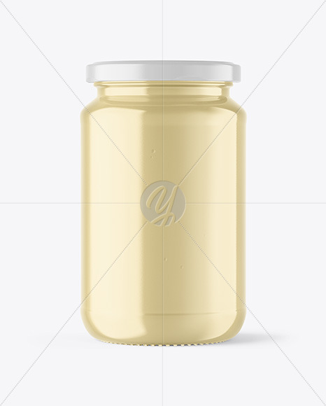 Clear Glass Jar with Creamed Honey Mockup