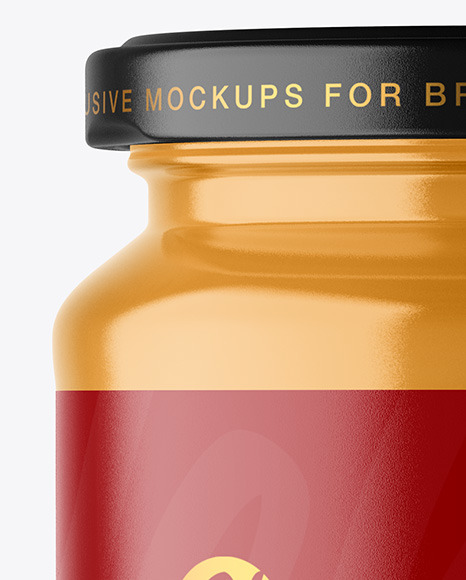 Clear Glass Jar with Creamed Honey Mockup PSD #6