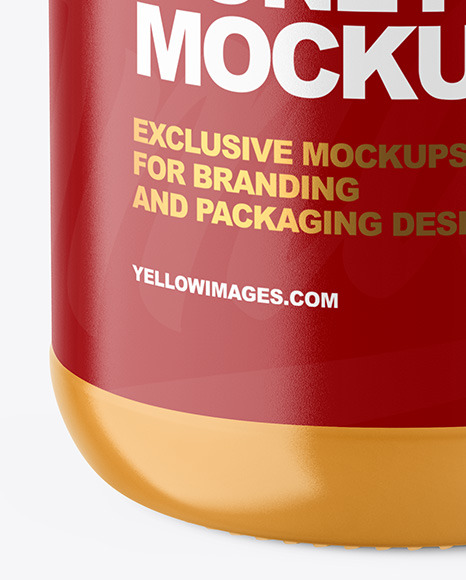 Clear Glass Jar with Creamed Honey Mockup PSD #7