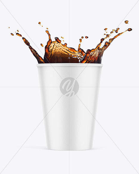 Free Paper Soda Cup w/ Splash Mockup PSD Mockups – Best Download High ...