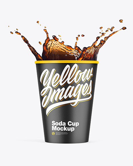 Paper Soda Cup w  Splash Mockup PSD #2