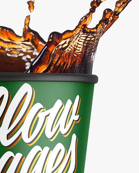 Paper Soda Cup w  Splash Mockup PSD #6