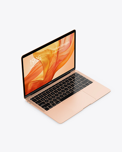 MacBook Air Gold Mockup PSD #2