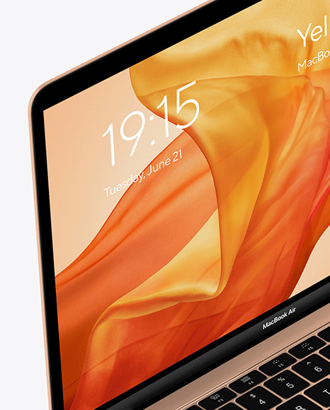 MacBook Air Gold Mockup PSD #3