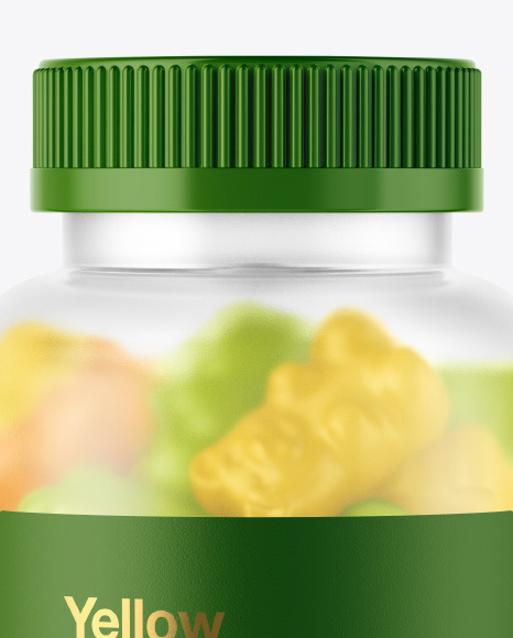 Frosted Bottle with Gummies Mockup PSD #2