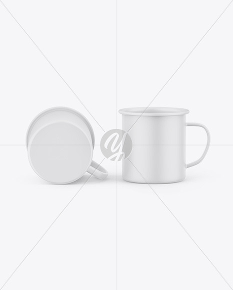 Two Matte Cups Mockup PSD #3