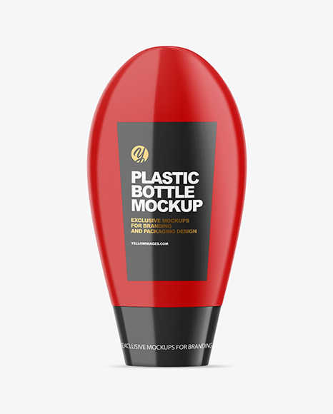 Glossy Plastic Bottle Mockup PSD #2