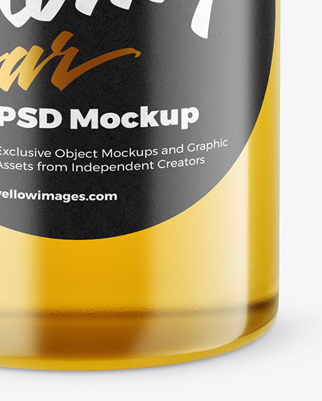 Clear Glass Honey Jar Mockup PSD #1