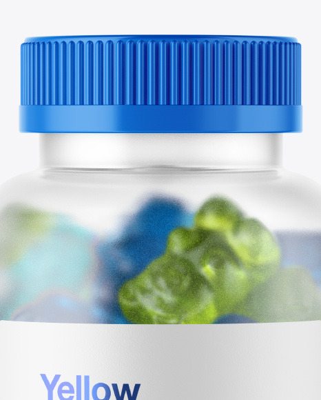 Frosted Bottle with Gummies Mockup PSD #2