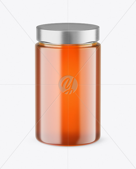 Clear Glass Honey Jar Mockup