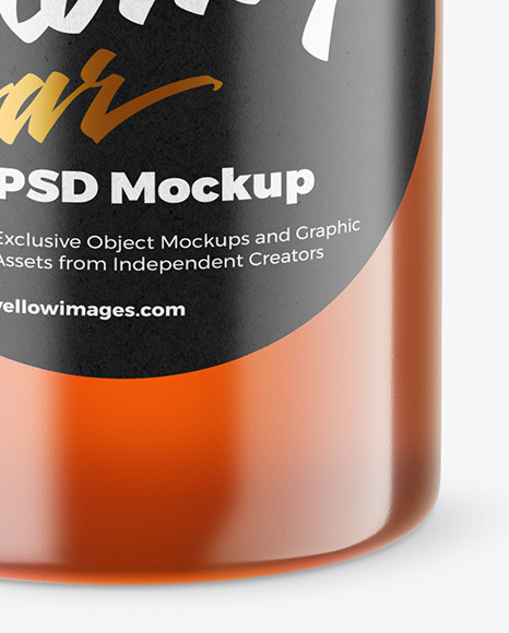 Clear Glass Honey Jar Mockup PSD #1