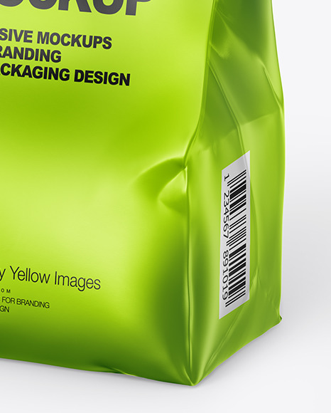 Metallic Food Bag Mockup PSD #1
