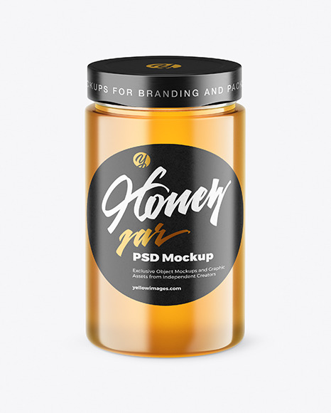 Clear Glass Honey Jar Mockup