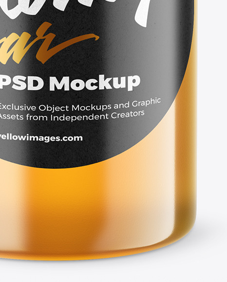 Clear Glass Honey Jar Mockup PSD #1