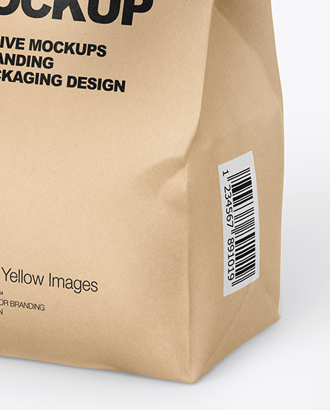 Kraft Paper Food Bag Mockup PSD #1