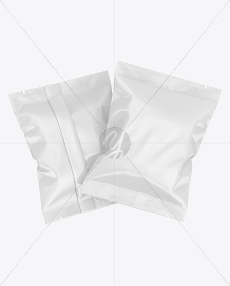 Two Glossy Snack Package Mockup Two Glossy Snack Package Mockup
