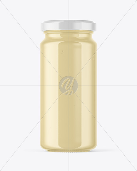 Clear Glass Jar with Creamed Honey Mockup