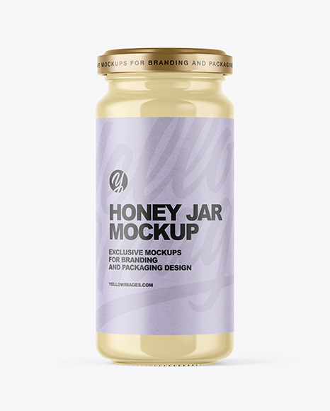 Clear Glass Jar with Creamed Honey Mockup