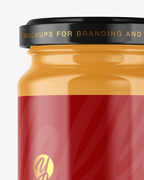 Clear Glass Jar with Creamed Honey Mockup PSD #6