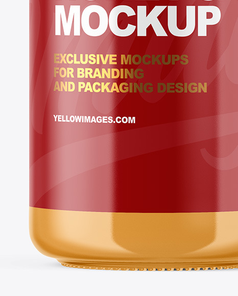 Clear Glass Jar with Creamed Honey Mockup PSD #7