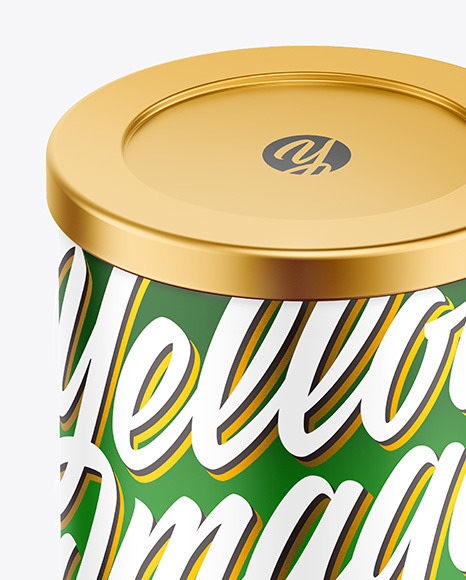 Coffee Tin Can with Matte Finish Mockup PSD #1