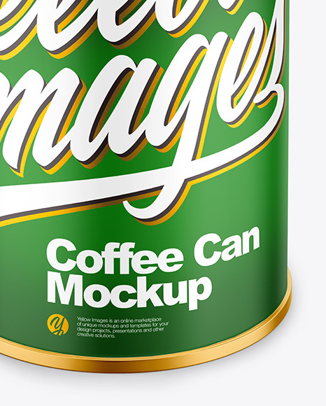 Download Coffee Tin Can with Matte Finish Mockup in Can Mockups on ...