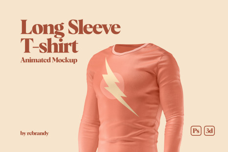 Download Long Sleeve T Shirt Animated Mockup In Apparel Mockups On Yellow Images Creative Store