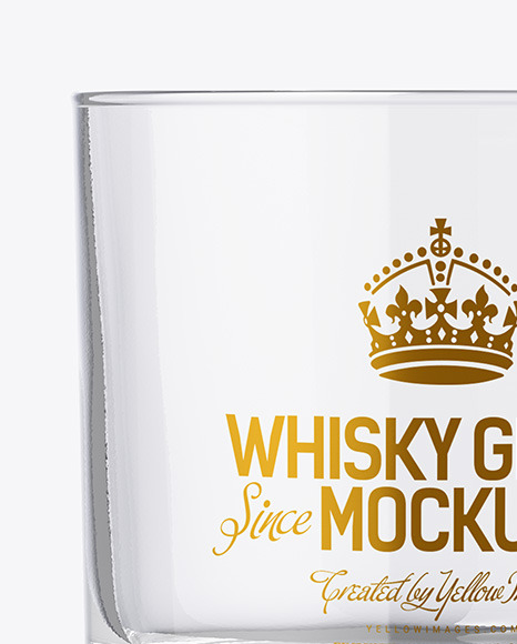 Clear Whisky Tumbler Glass Mockup PSD #1
