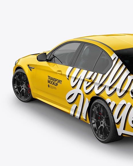 Executive Car Mockup   Back Half Side View (High Angle Shot) PSD #4