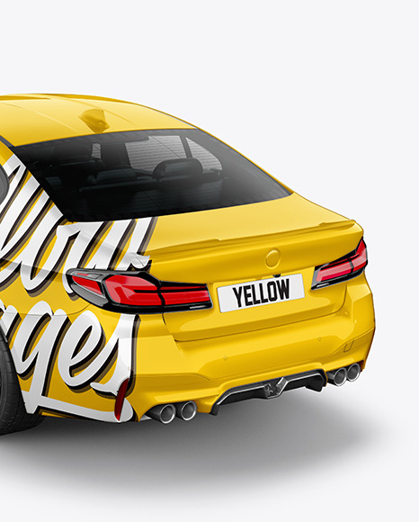 Executive Car Mockup   Back Half Side View (High Angle Shot) PSD #2