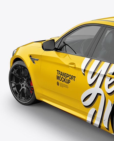 Executive Car Mockup   Back Half Side View (High Angle Shot) PSD #6