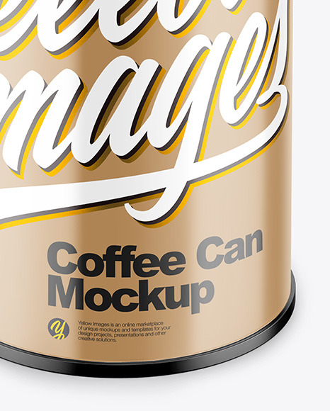 Coffee Tin Can with Glossy Finish Mockup PSD #5
