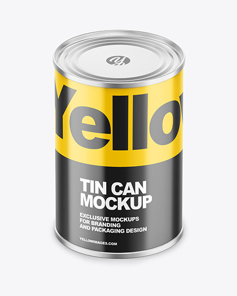 Tin Can with Glossy Finish Mockup